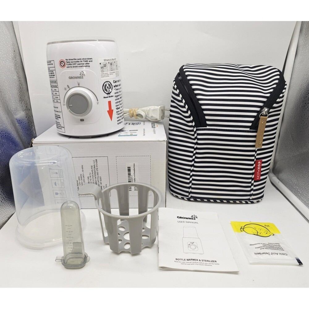 GROWSY 5-in-1 Baby Bottle Warmer & Sterilizer with Bonus Skip Hop Bag